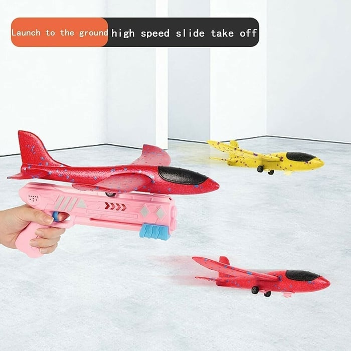 Bubble Catapult Airplane Toy – Foam Glider Launcher for Kids ✈️
