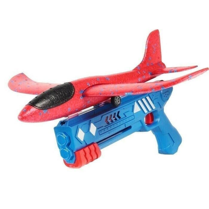 Bubble Catapult Airplane Toy – Foam Glider Launcher for Kids ✈️