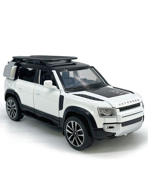 Land Rover Defender Metal Diecast Car - White - Scale 1:32