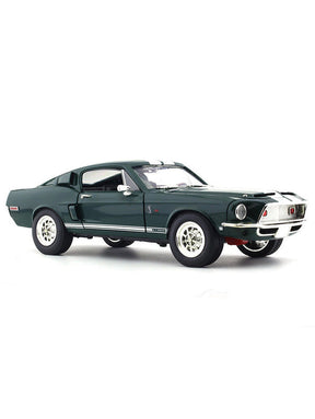 Luxury Edition - 1968 Shelby GT 500 KR Green Road Signature Metal Diecast Car Scale Model Car - Scale 1:18