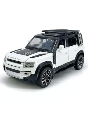 Land Rover Defender Metal Diecast Car - White - Scale 1:32