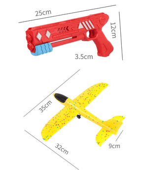 Bubble Catapult Airplane Toy – Foam Glider Launcher for Kids ✈️