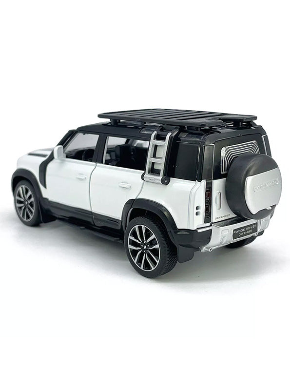 Land Rover Defender Metal Diecast Car - White - Scale 1:32