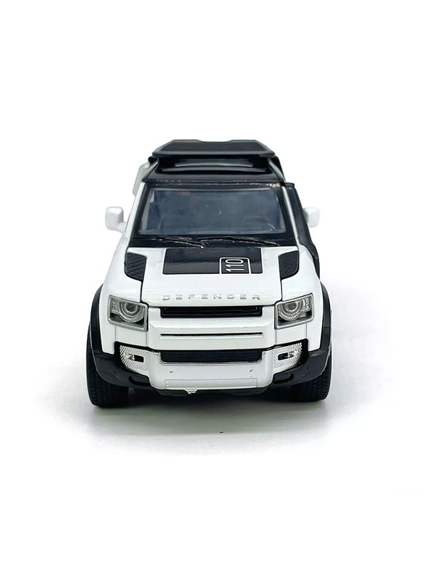 Land Rover Defender Metal Diecast Car - White - Scale 1:32