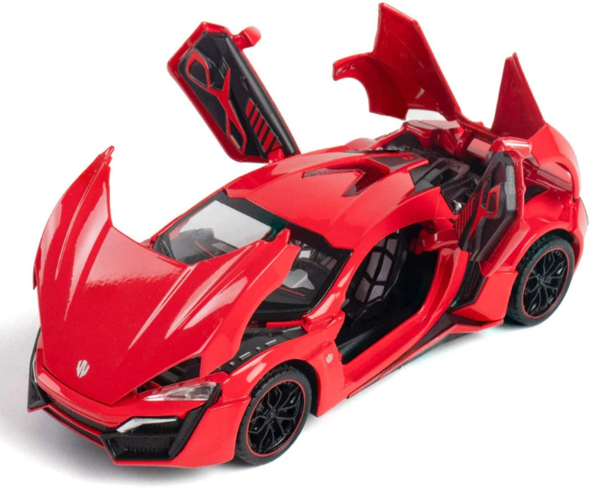 W Motors Lykan Hyper-Sport Speed Racing Car Openable Doors Model Car Metal Diecast Car - Size