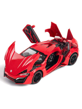 Lykan Hyper-Sport Metal Diecast Car - Red - Big Size - 1/24 Scale