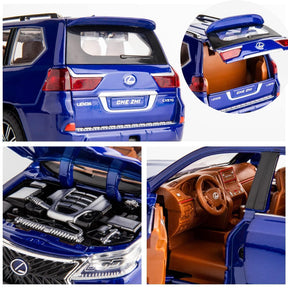 Lexus LX 570 Road Metal Diecast Car Openable Door With Lights Model Car - Big Size