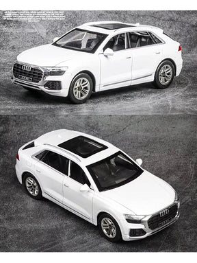 Audi Q8 Road Race Metal Model Diecast Car - White (L12-65)