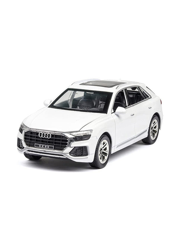 Audi Q8 Road Race Metal Model Diecast Car - White (L12-65)