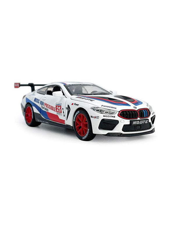 BMW M8 GTE Metal Model Diecast Car Scale 1:24 - White (S)