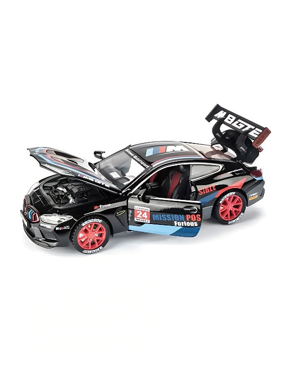 BMW M8 GTE Metal Model Diecast Car Scale 1:24 - Black (S)