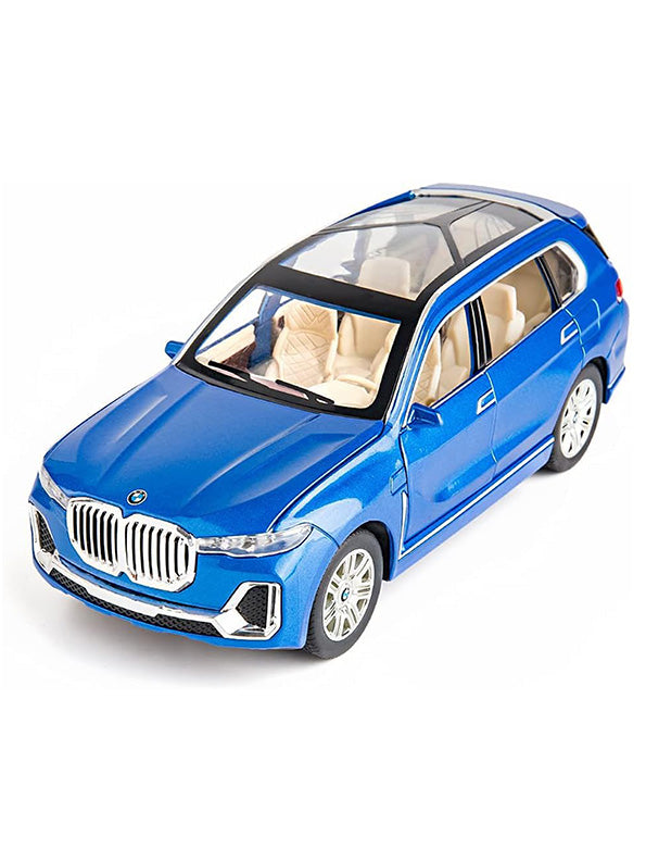 BMW X7 Model Metal Diecast Car Openable Doors Sound And Light - Blue (M-38)