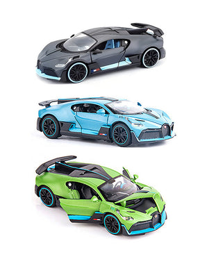 Bugatti Divo Pull Back Diecast Cars Scale 1:32 Pack Of 3 - Black, Blue, Green (MS-M-46)