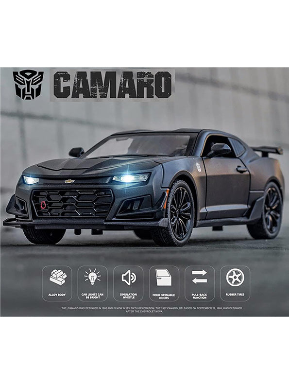 Chevrolet Camaro Metal Model Diecast Car - Matte Black Scale 1:32 (T-M-15)