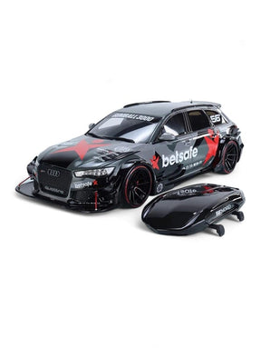 Audi RS6 DTM Metal Model Diecast Car Scale 1:24 - Black (S)