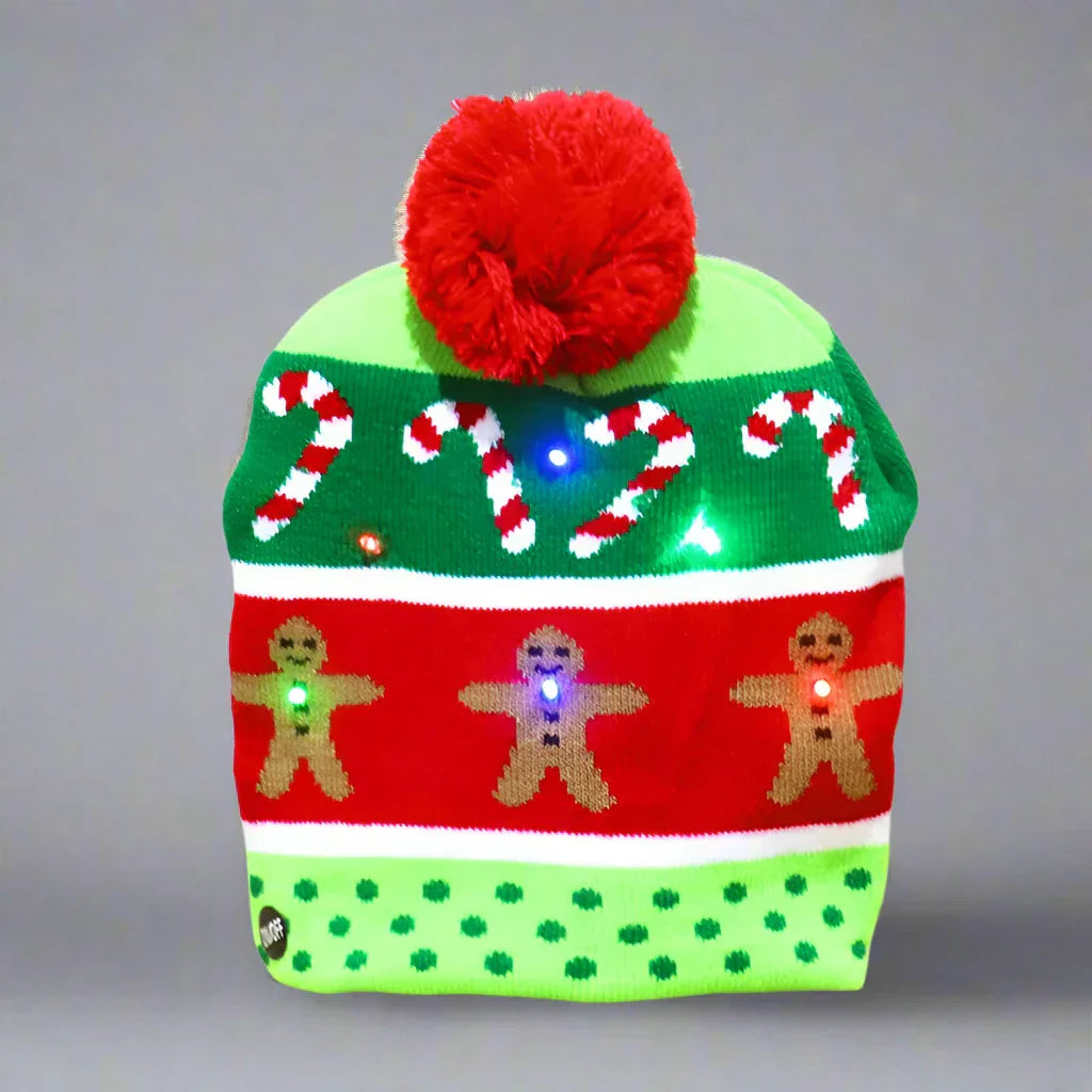 Light Up Christmas Beanie- Gingerbread Man