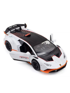 Lamborghini Huracan STO Diecast Car Metal - Scale 1:24 - White