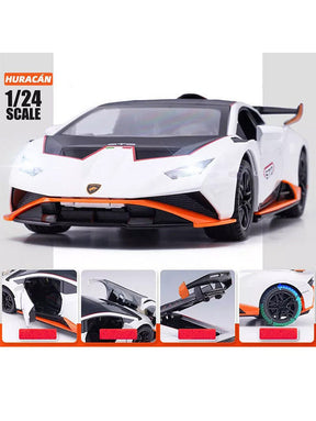 Lamborghini Huracan STO Diecast Car Metal - Scale 1:24 - White