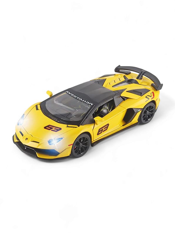 Lamborghini Aventador SVJ 63 Metal Model Diecast Car Scale 1:24 - Yellow (S)