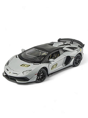 Lamborghini Aventador SVJ 63 Metal Model Diecast Car Scale 1:24 - Grey (S)