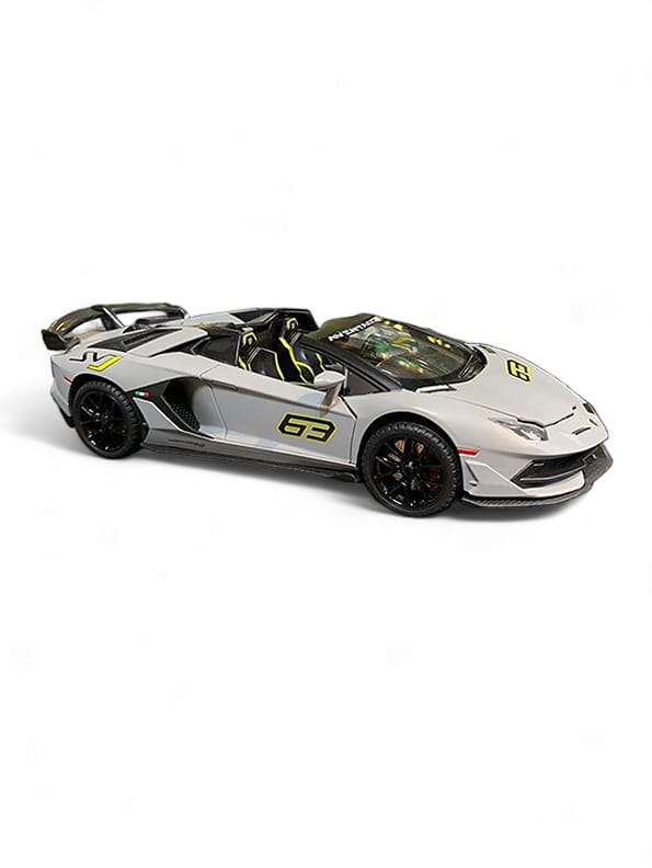 Lamborghini Aventador SVJ 63 Metal Model Diecast Car Scale 1:24 - Grey (S)