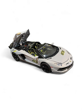 Lamborghini Aventador SVJ 63 Metal Model Diecast Car Scale 1:24 - Grey (S)