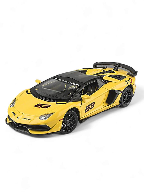 Lamborghini Aventador SVJ 63 Metal Model Diecast Car Scale 1:24 - Yellow (S)