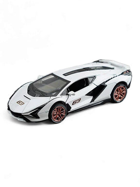 Lamborghini Sian 63 Metal Model Diecast Car - White Scale 1:24 (MD-17)