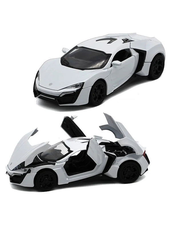 Lykan Hyper Sport Metal Diecast Car - White - 1:32 Scale