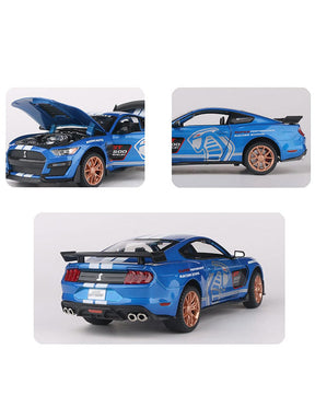 Mustang Shelby Cobra GT 500 Metal Model Diecast Car Scale 1:32 - Blue (S)