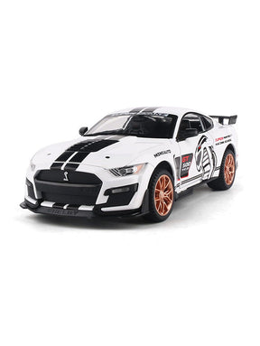 Mustang Shelby Cobra GT 500 Metal Model Diecast Car Scale 1:32 - White (S)