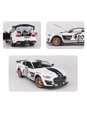 Mustang Shelby Cobra GT 500 Metal Model Diecast Car Scale 1:32 - White (S)