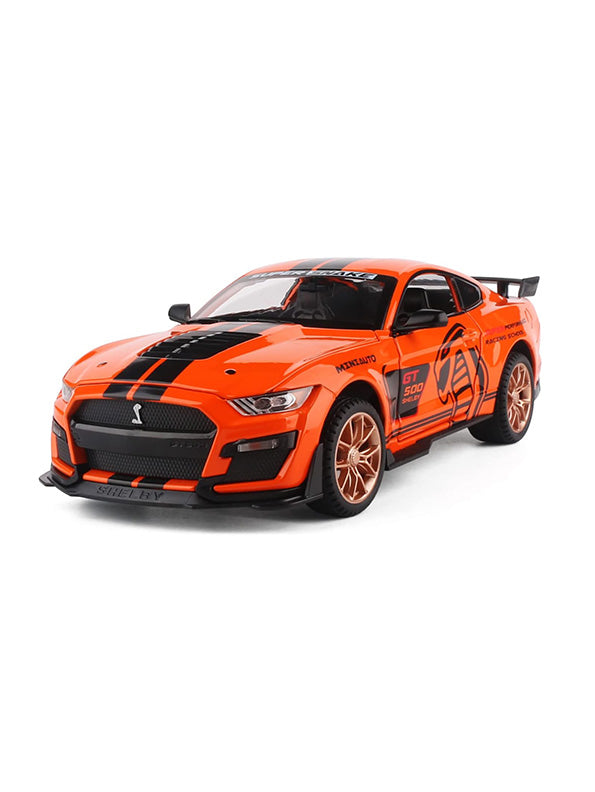 Mustang Shelby Cobra GT 500 Metal Model Diecast Car Scale 1:32 - Orange (S)