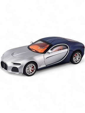 Bugatti Atlantic Metal Diecast Car - Blue-Silver