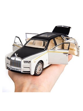 Rolls Royce Phantom Diecast Metal Modal Car Scale 1:32 - White Medium Size (L12-81)