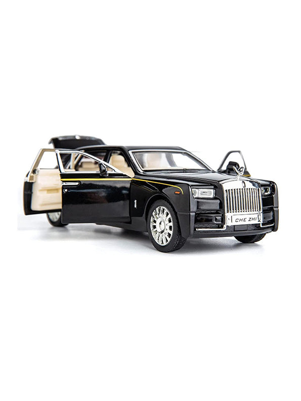 Rolls Royce Phantom Diecast Metal Modal Car Scale 1:32 - Black Medium Size (L12-81)