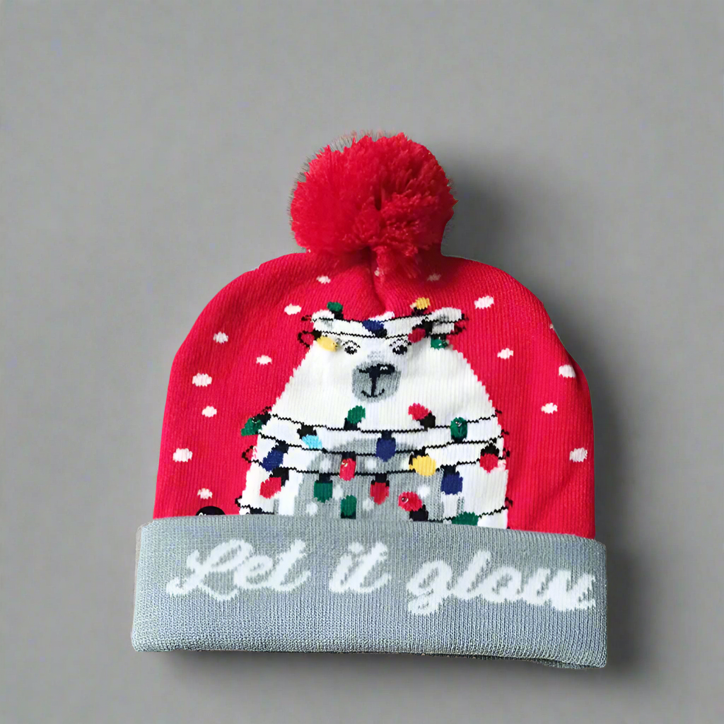 Light Up Christmas Beanie- Let it Glow