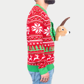 Reindeer Wreath Men's Ugly Christmas Sweater