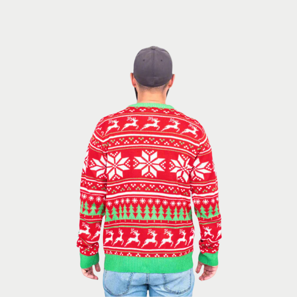 Reindeer Wreath Men's Ugly Christmas Sweater