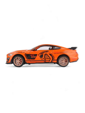 Mustang Shelby Cobra GT 500 Metal Model Diecast Car Scale 1:32 - Orange (S)