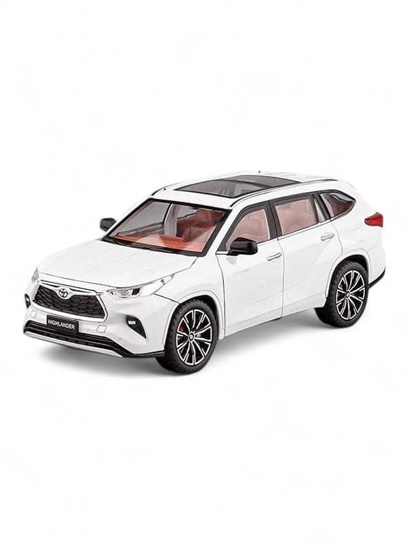 Toyota Highlander Model Metal Diecast Car 1:24 Scale - White (TV-S-24)