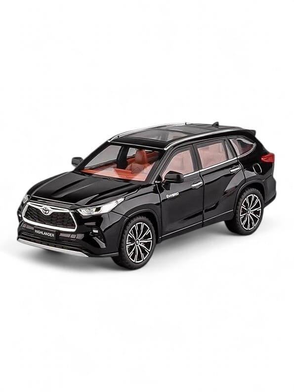 Toyota Highlander Model Metal Diecast Car 1:24 Scale - Black (TV-S-24)