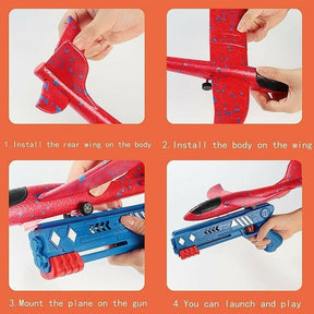Bubble Catapult Airplane Toy – Foam Glider Launcher for Kids ✈️